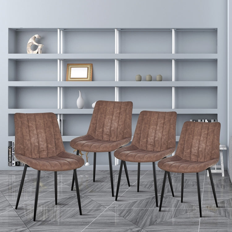 [US Warehouse] 4 PCS / Set PU + Soft Upholstery Breathable and Comfortable Dining Chairs