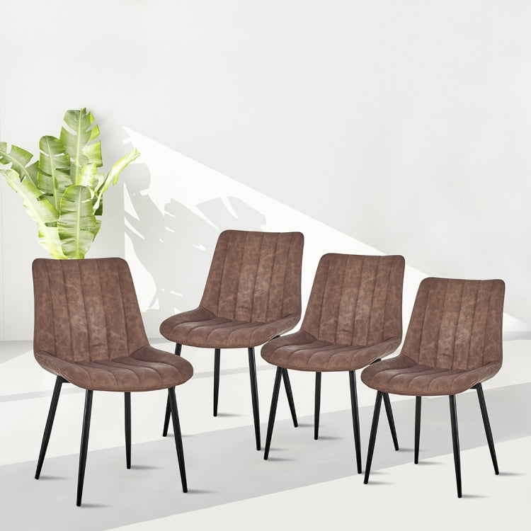 [US Warehouse] 4 PCS / Set PU + Soft Upholstery Breathable and Comfortable Dining Chairs