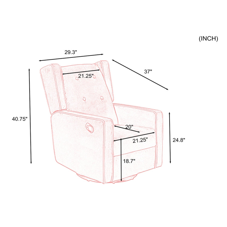 [US Warehouse] Manually Rotating Sofa Recliner