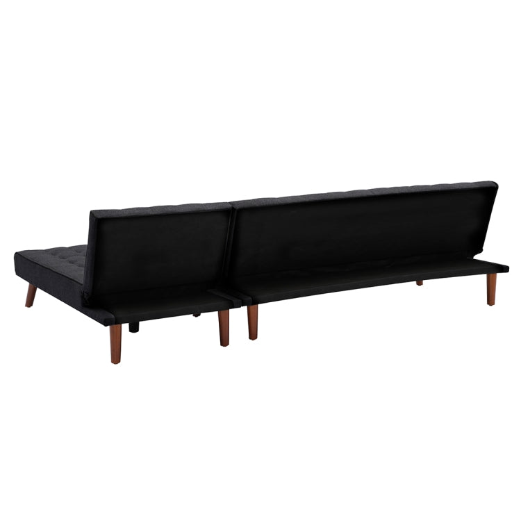 [US Warehouse] Multi-functional Convertible Sectional Sofa Bed with Wood Legs