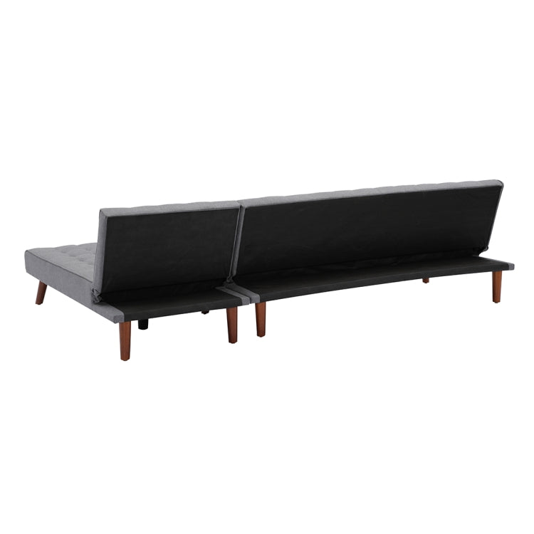 [US Warehouse] Multi-functional Convertible Sectional Sofa Bed with Wood Legs