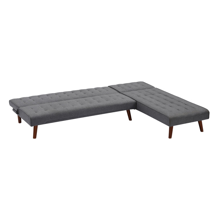 [US Warehouse] Multi-functional Convertible Sectional Sofa Bed with Wood Legs