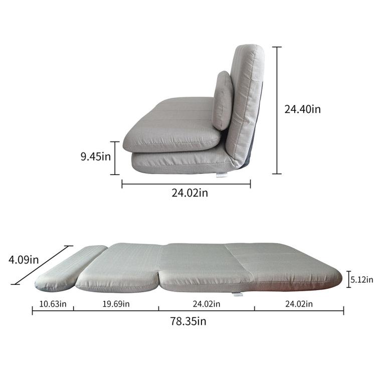 [US Warehouse] Foldable Rest Room Floor Chairs Sofa Bed Mattress Recliner (Gray)