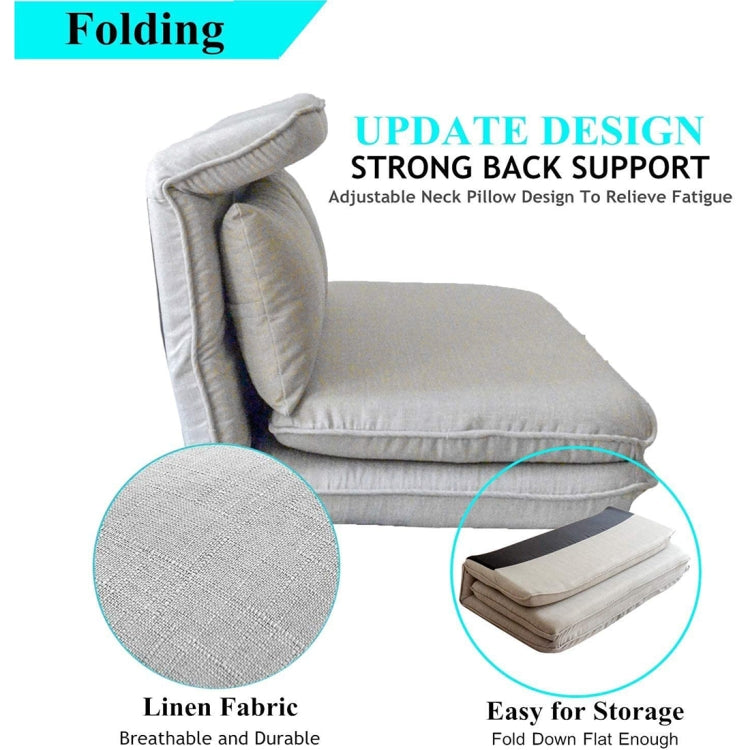 [US Warehouse] Foldable Rest Room Floor Chairs Sofa Bed Mattress Recliner (Gray)
