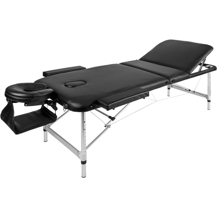 [US Warehouse] Lightweight Portable Massage Bed Foldable Spa Table with Aluminum Frame & Carry Case (Black)