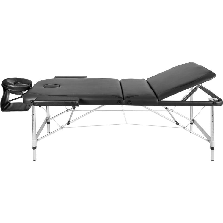 [US Warehouse] Lightweight Portable Massage Bed Foldable Spa Table with Aluminum Frame & Carry Case (Black)