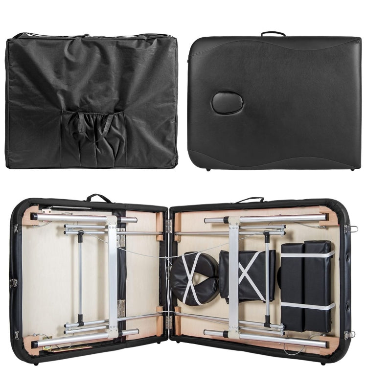 [US Warehouse] Lightweight Portable Massage Bed Foldable Spa Table with Aluminum Frame & Carry Case (Black)