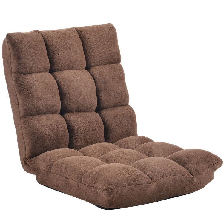 [US Warehouse] Fabric Upholstered Folding Lazy Sofa Chair Adjustable Floor Sofa Chair