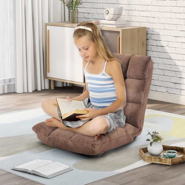 [US Warehouse] Fabric Upholstered Folding Lazy Sofa Chair Adjustable Floor Sofa Chair