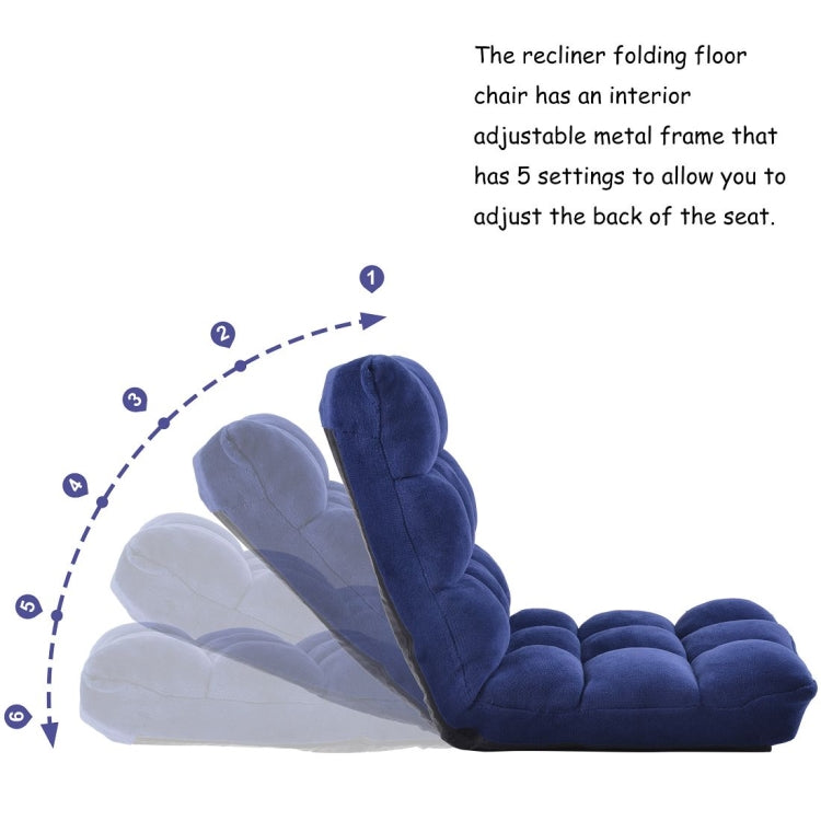 [US Warehouse] Fabric Upholstered Folding Lazy Sofa Chair Adjustable Floor Sofa Chair