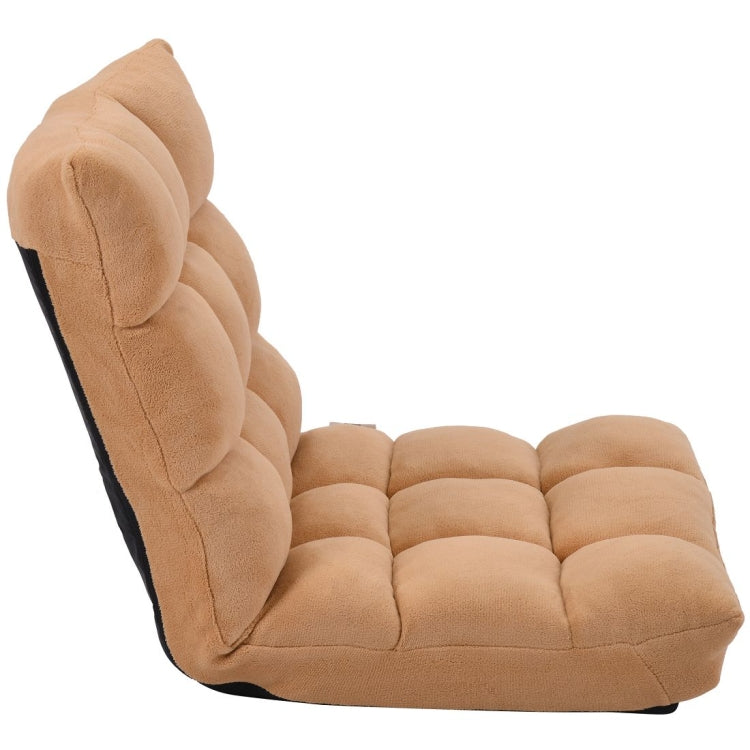 [US Warehouse] Fabric Upholstered Folding Lazy Sofa Chair Adjustable Floor Sofa Chair