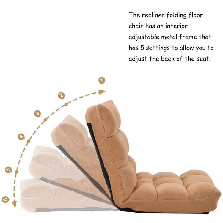 [US Warehouse] Fabric Upholstered Folding Lazy Sofa Chair Adjustable Floor Sofa Chair