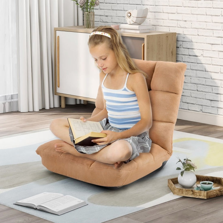 [US Warehouse] Fabric Upholstered Folding Lazy Sofa Chair Adjustable Floor Sofa Chair