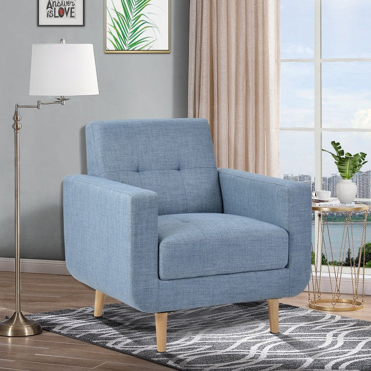 [US Warehouse] Modern Fabric Accent Arm Lounge Chairs for Living Room (Blue)
