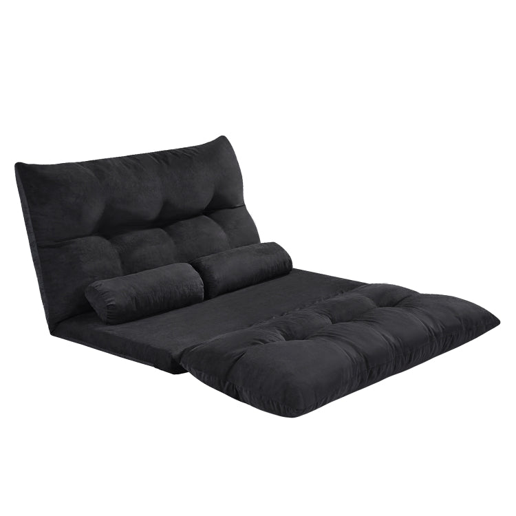 [US Warehouse] Leisure Adjustable Folding Sofa Bed with Two Pillows