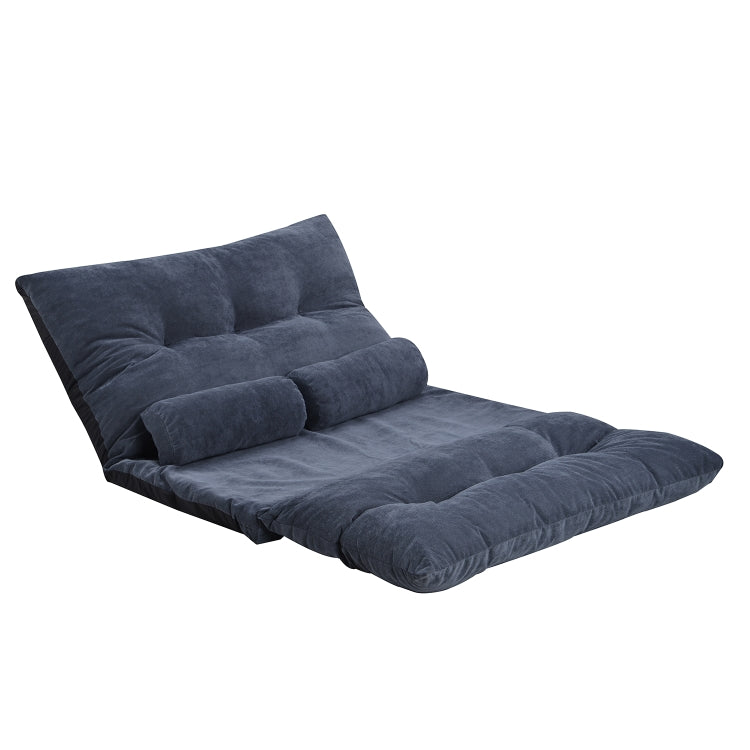 [US Warehouse] Leisure Adjustable Folding Sofa Bed with Two Pillows