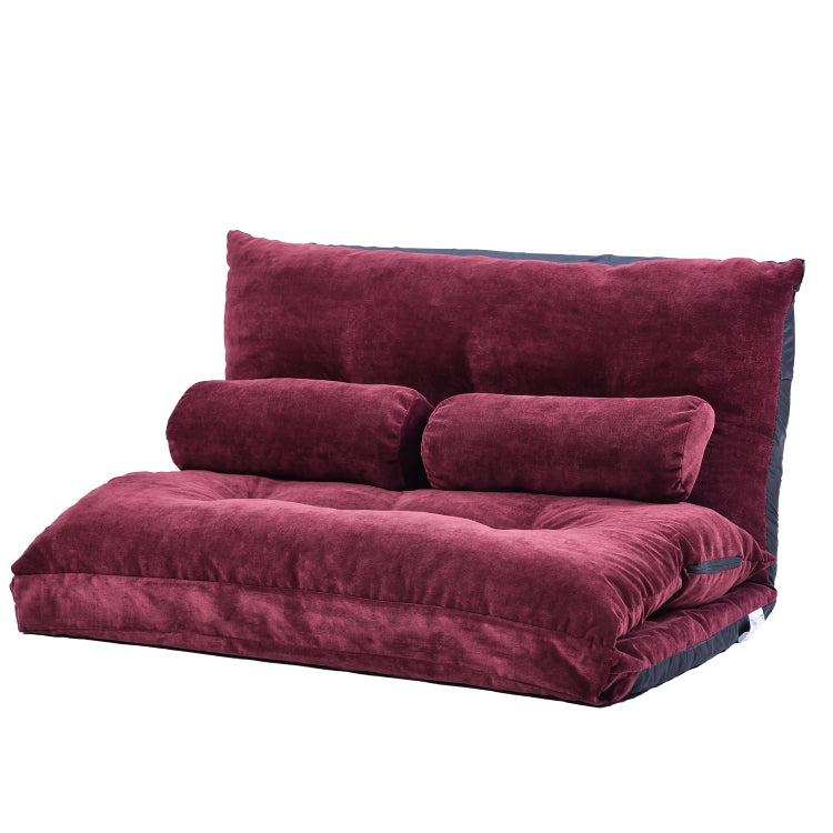 [US Warehouse] Leisure Adjustable Folding Sofa Bed with Two Pillows