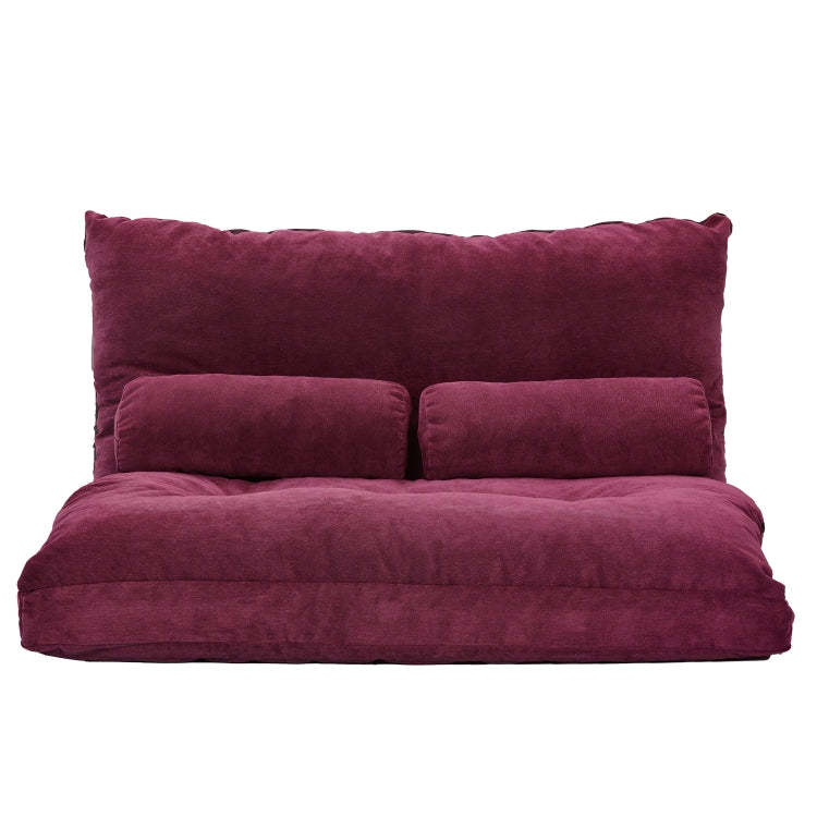 [US Warehouse] Leisure Adjustable Folding Sofa Bed with Two Pillows