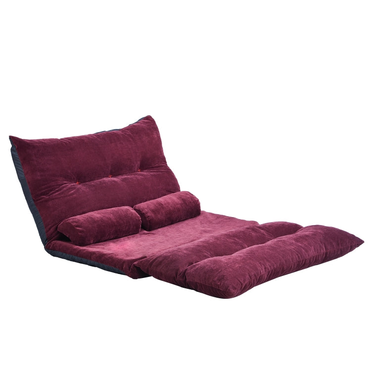 [US Warehouse] Leisure Adjustable Folding Sofa Bed with Two Pillows