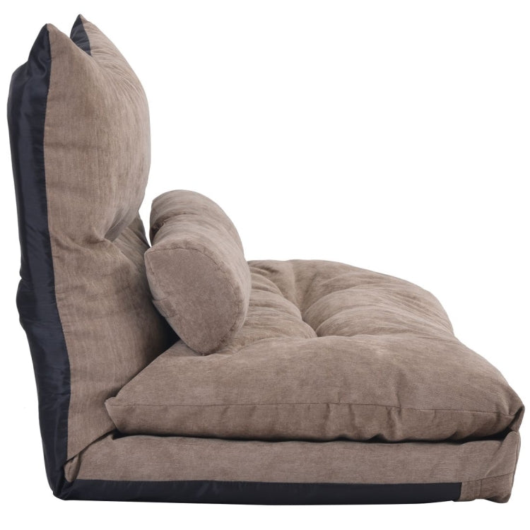 [US Warehouse] Leisure Adjustable Folding Sofa Bed with Two Pillows