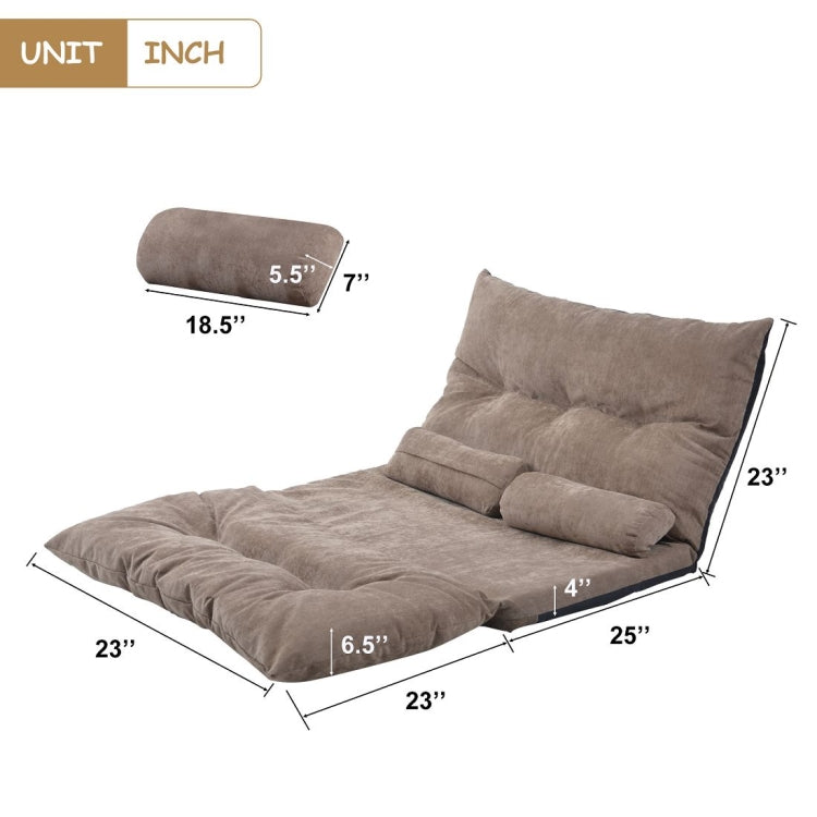 [US Warehouse] Leisure Adjustable Folding Sofa Bed with Two Pillows