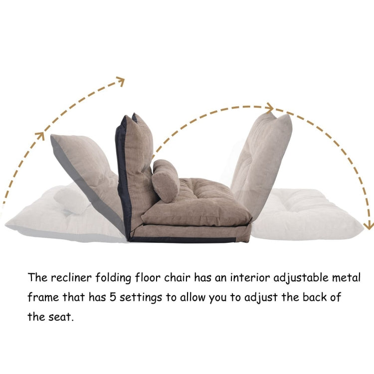 [US Warehouse] Leisure Adjustable Folding Sofa Bed with Two Pillows