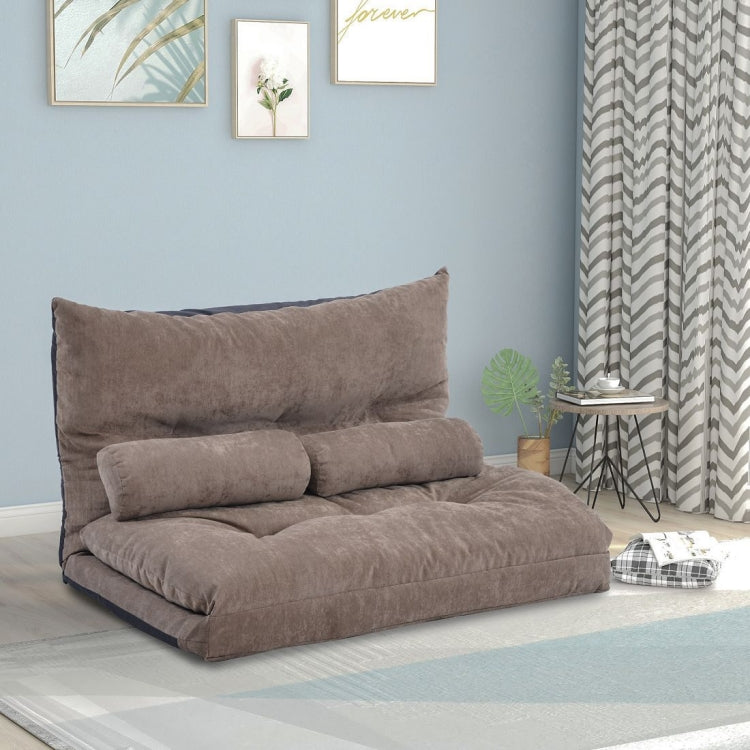[US Warehouse] Leisure Adjustable Folding Sofa Bed with Two Pillows