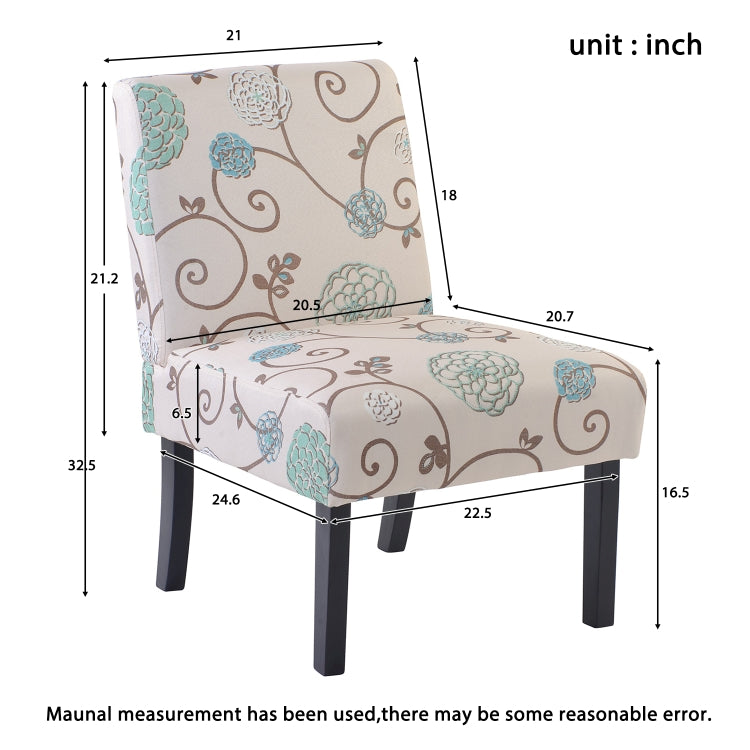 [US Warehouse] 2 PCS Upholstered Armless Accent Living Room Chairs