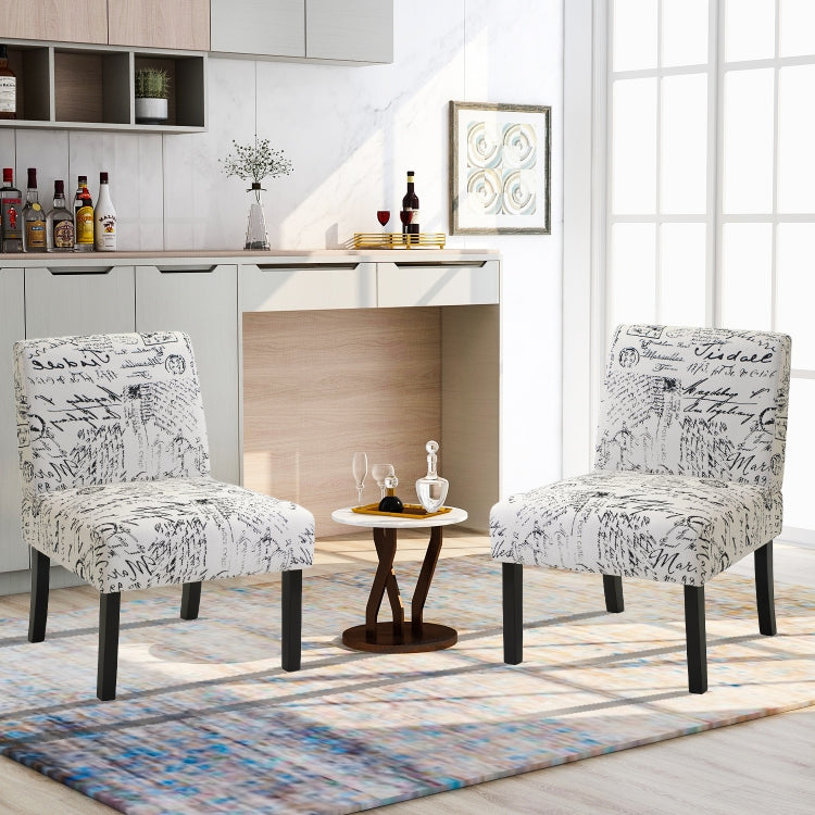 [US Warehouse] 2 PCS Upholstered Armless Accent Living Room Chairs