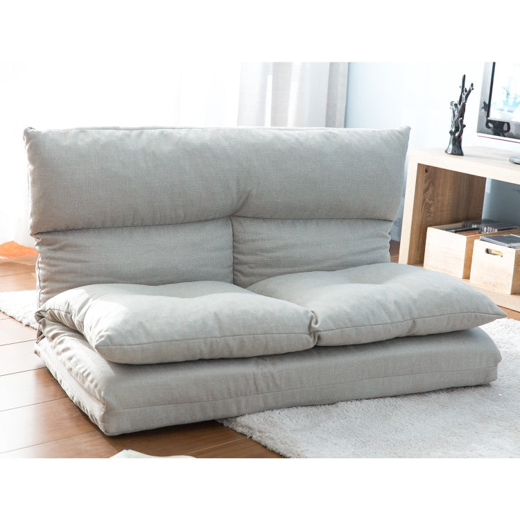 [US Warehouse] Fashion Fabric Folding Chaise Lounge Floor Sofa(Grey)