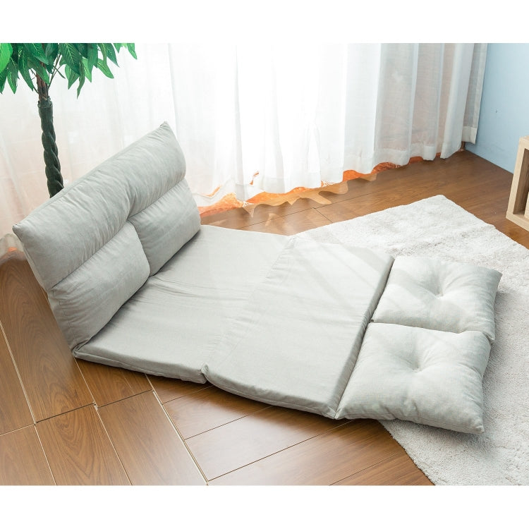 [US Warehouse] Fashion Fabric Folding Chaise Lounge Floor Sofa(Grey)
