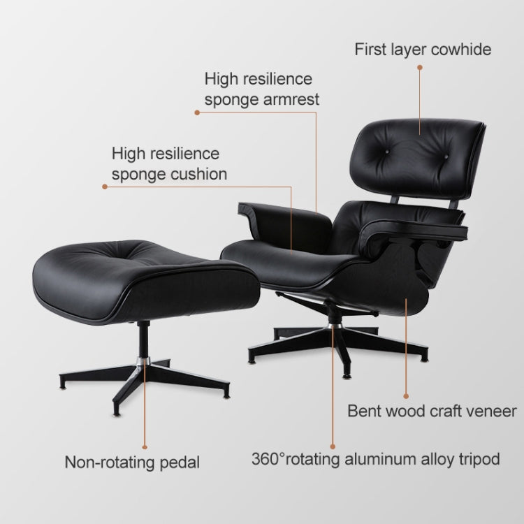 [AUS Warehouse] TY-303 Walnut Study Chair Nordic Leather Sofa Chair Recliner