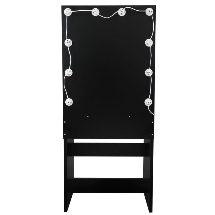 [US Warehouse] Single Drawer Dressing Table with Big Square Mirror & Light Bulb, Size: 62.8x27.56x16.69 inch