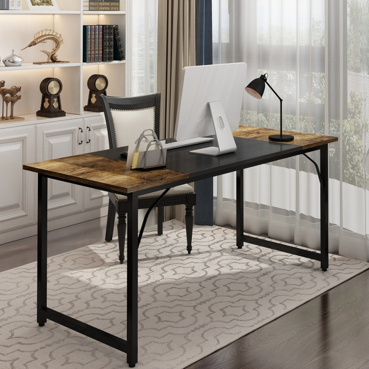 [US Warehouse] Metal Frame Wooden Computer Desk Study Desk, Size: