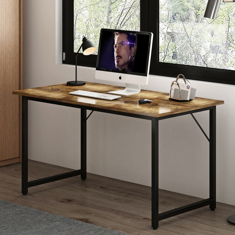 [US Warehouse] Metal Frame Wooden Computer Desk Study Desk, Size: