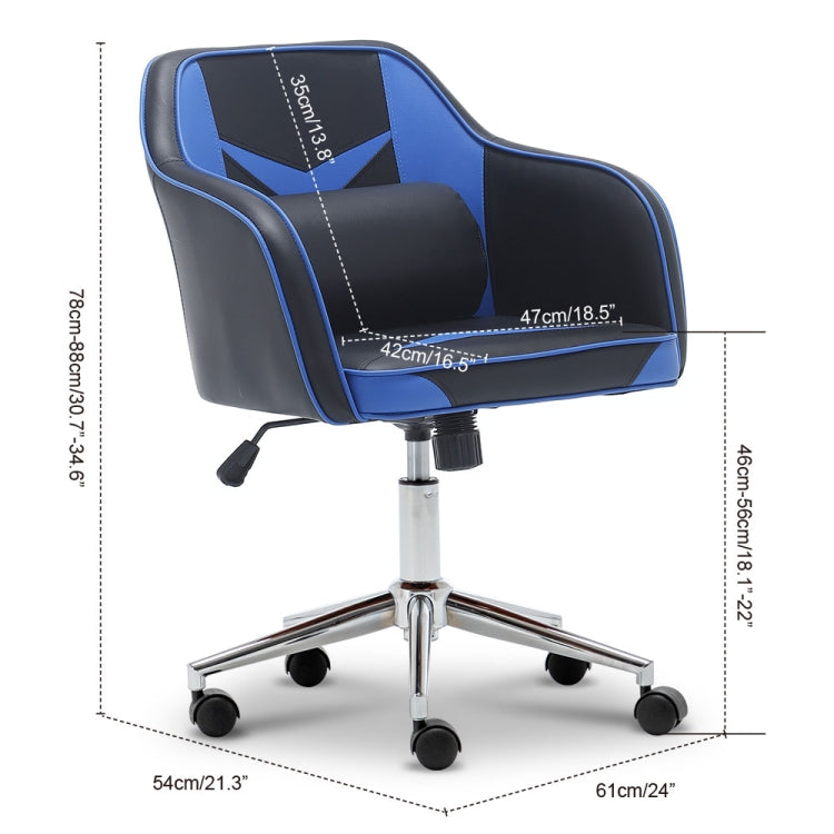 [US Warehouse] Gaming Computer Chairs with Massage Lumbar Pillow & Mid-Back Adjustable Swivel, Size: 24x21x31-35 inch