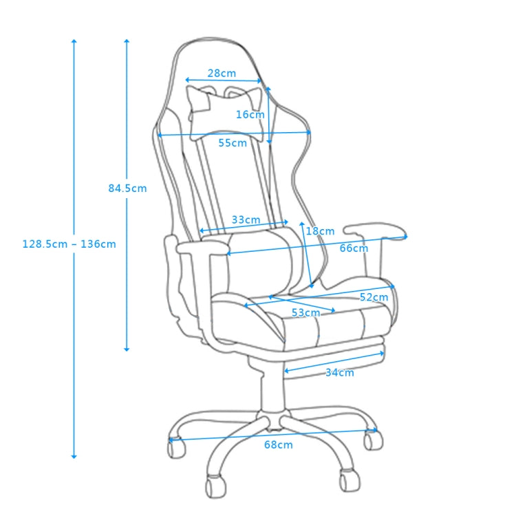 [US Warehouse] Home Office Chairs Computer Chairs with Footrest, Size: 52x53cm