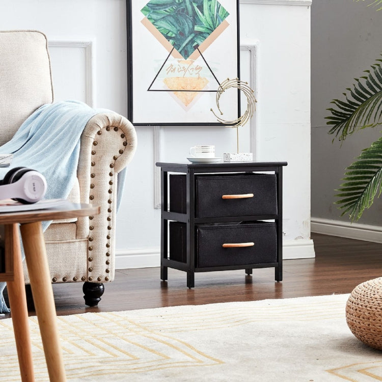 [US Warehouse] Dresser Storage Cabinet with 2 Drawer, Size: 16x12.6x17 inch (Black)