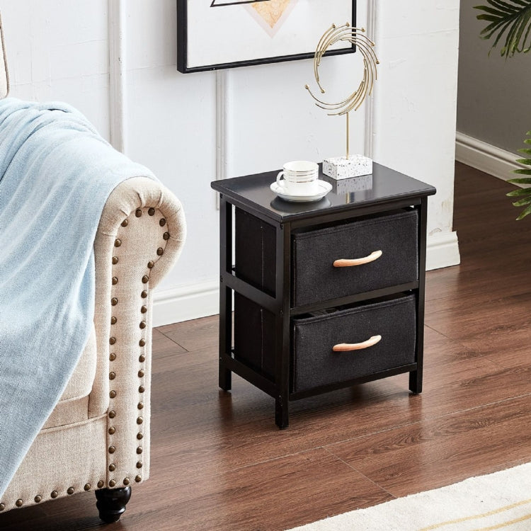 [US Warehouse] Dresser Storage Cabinet with 2 Drawer, Size: 16x12.6x17 inch (Black)