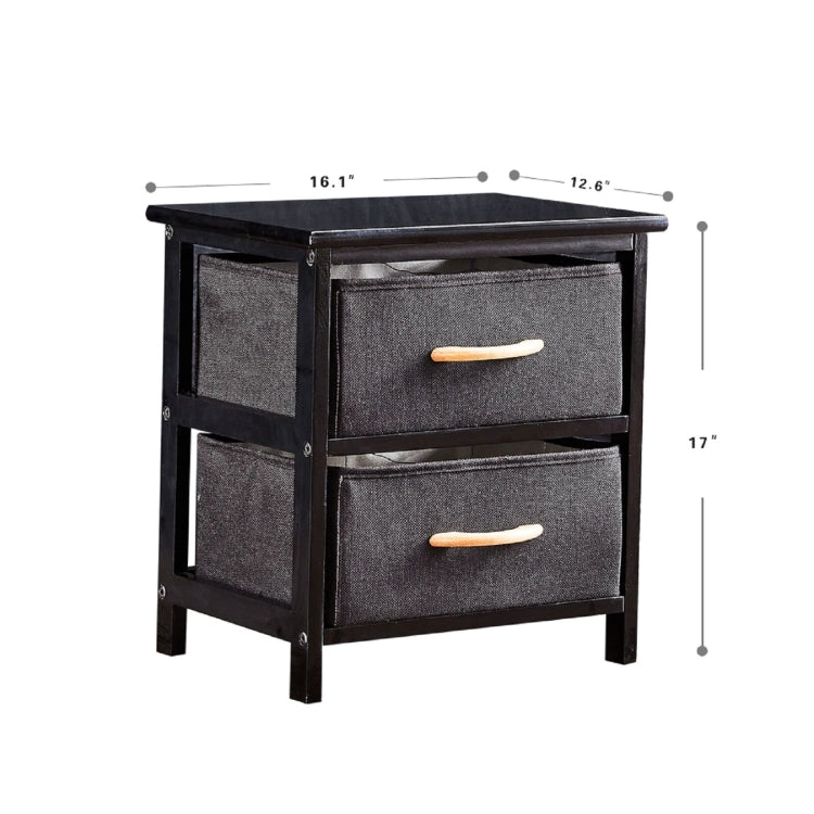 [US Warehouse] Dresser Storage Cabinet with 2 Drawer, Size: 16x12.6x17 inch (Black)