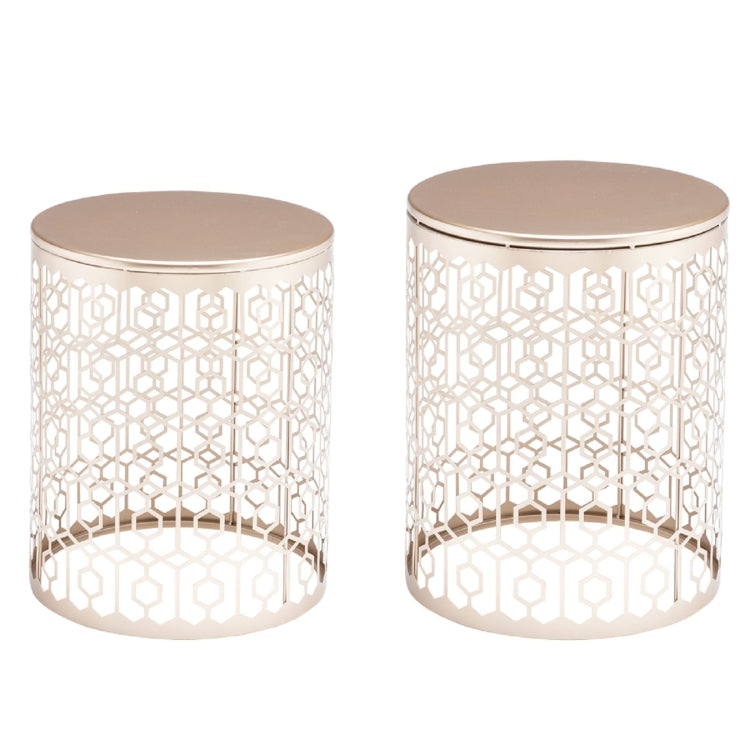 [US Warehouse] 2 PCS Hollow Cylindrical Side Tables