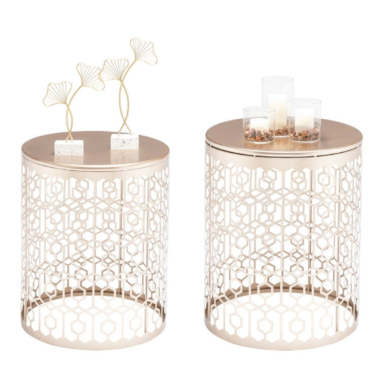 [US Warehouse] 2 PCS Hollow Cylindrical Side Tables