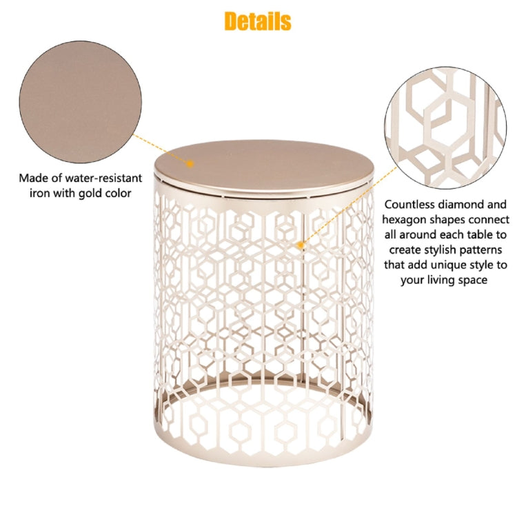 [US Warehouse] 2 PCS Hollow Cylindrical Side Tables