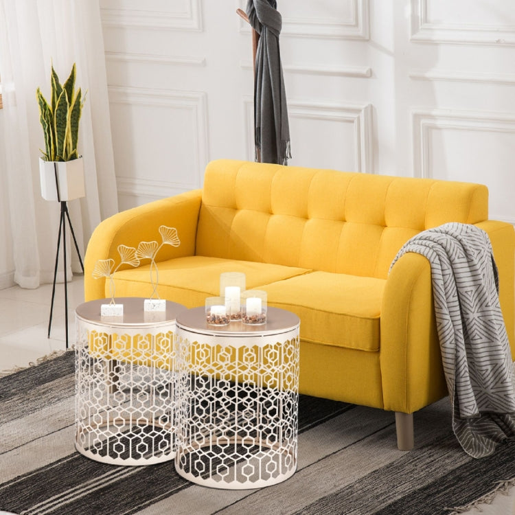 [US Warehouse] 2 PCS Hollow Cylindrical Side Tables