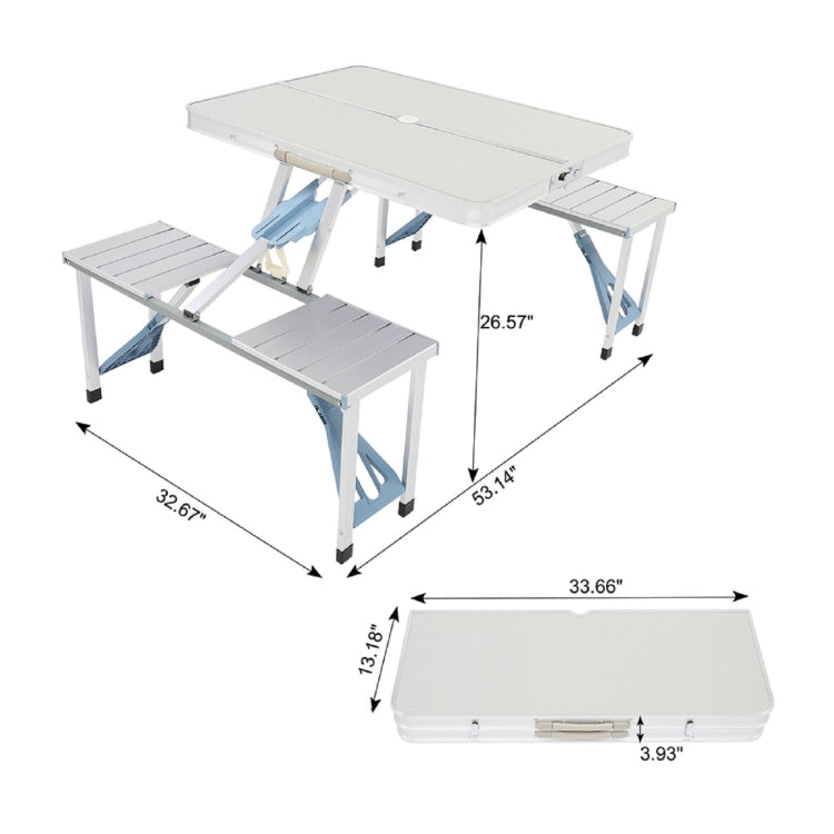 [US Warehouse] Aluminum Alloy One Piece Folding Table And Chairs