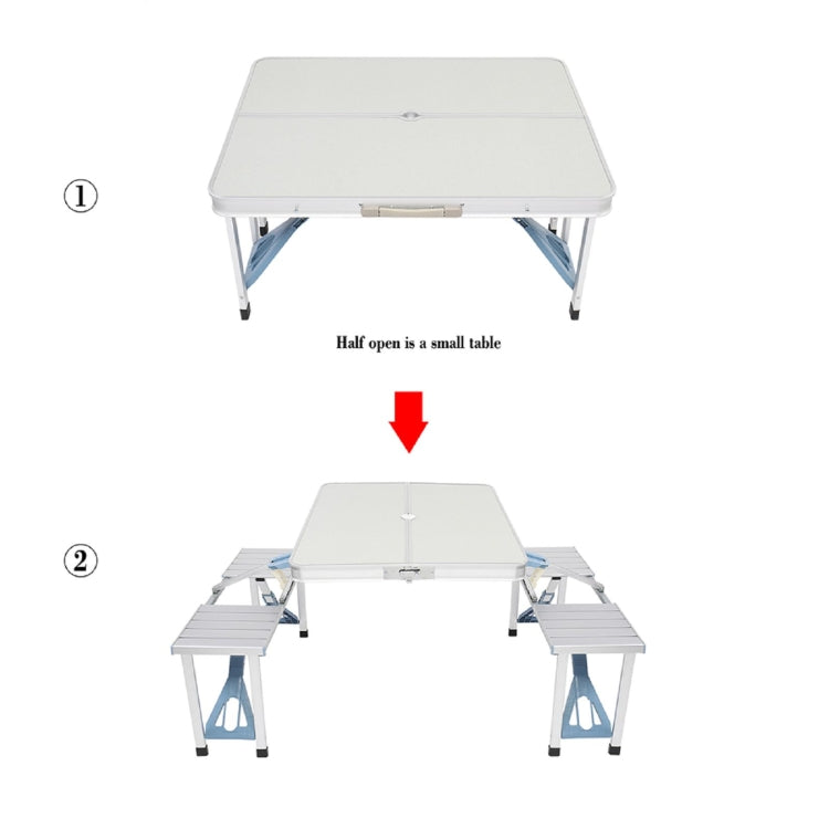 [US Warehouse] Aluminum Alloy One Piece Folding Table And Chairs