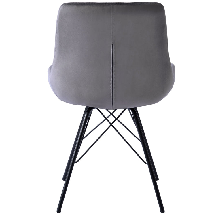 [UK Warehouse] 2 PCS Velvet Dining Chair Bedroom Chairs with High Backrest & Steel Legs