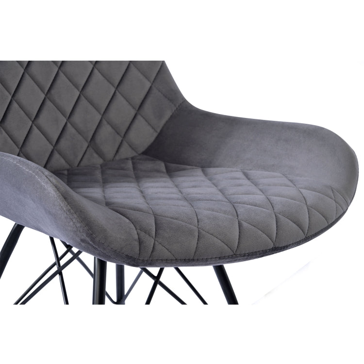 [UK Warehouse] 2 PCS Velvet Dining Chair Bedroom Chairs with High Backrest & Steel Legs