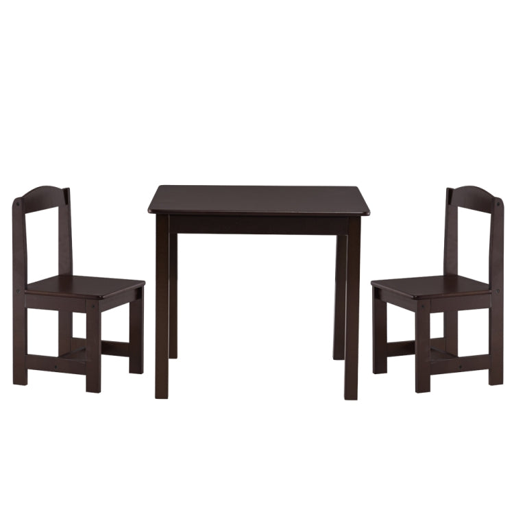 [US Warehouse] 3 in 1 Children Solid Wood Table + 2 Chairs Set, Table Size: 60 x 60 x 52cm, Chair Size: 53 x 29 x 27cm