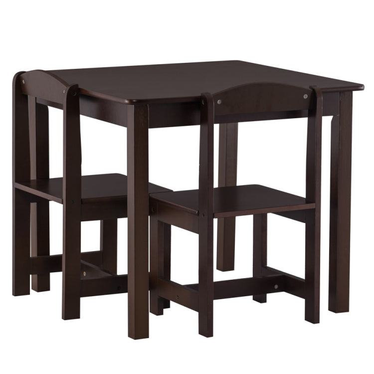 [US Warehouse] 3 in 1 Children Solid Wood Table + 2 Chairs Set, Table Size: 60 x 60 x 52cm, Chair Size: 53 x 29 x 27cm